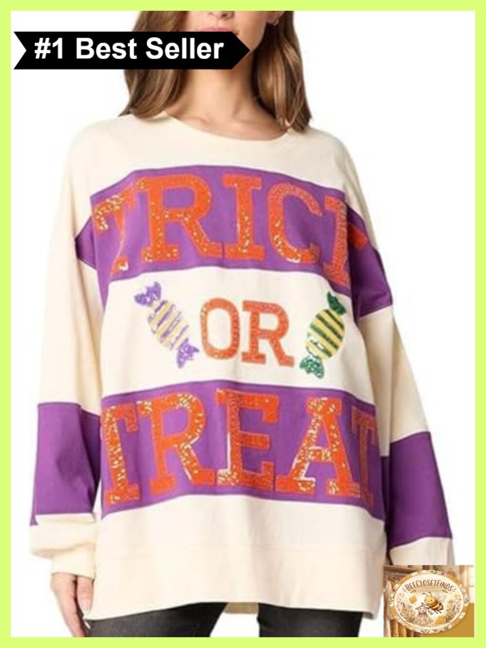 Sequin Color Block Crewneck Sweatshirt Long Sleeve Glitter Pullover